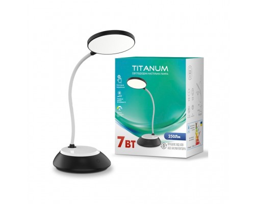 Настольная лампа TITANUM LED DC3 7W 3000-6500K USB черная (TLTF-022B)