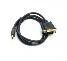 Кабель мультимедійний mini DisplayPort (M) to VGA (M), 1.0m, black PowerPlant (CA911998)