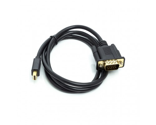 Кабель мультимедійний mini DisplayPort (M) to VGA (M), 1.0m, black PowerPlant (CA911998)