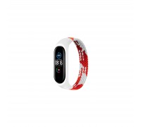 Ремінець до фітнес браслета BeCover Elastic Nylon Style для Xiaomi Mi Smart Band 5/6 (Size S) Red-White (706137)