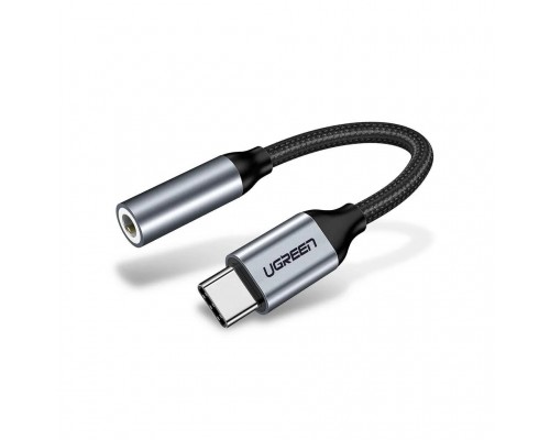 Перехідник Ugreen Type-C M to 3.5mm F Audio Adapter 10 сm AV142 (Gray) (30632)