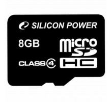 Карта пам'яті Silicon Power 8Gb microSDHC class 4 (SP008GBSTH004V10)