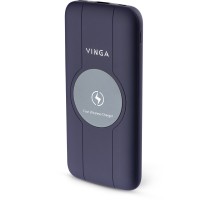 Батарея універсальна Vinga 10000 mAh Wireless QC3.0 PD soft touch purple (BTPB3510WLROP)