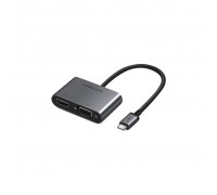 Концентратор Type-C M to HDMI+VGA Adapter with PD CM162 (Silver) Ugreen (50505)