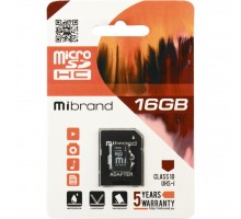 Карта памяти Mibrand 16GB microSDHC class 10 UHS-I (MICDHU1/16GB-A)