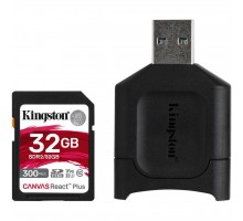 Карта пам'яті Kingston 32GB SDHC class 10 UHS-I U3 React Plus + USB-кардридер (MLPR2/32GB)