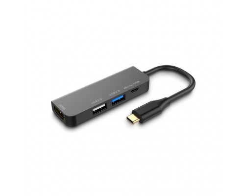 Концентратор XoKo AC-400 Type-C to HDMI+USB 3.0+USB 2.0+Micro USB (XK-AC-400)