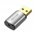 Звукова плата Vention Audio USB 1х3,5mm jack 4pin Metal (OMTP-CTIA) (CDLH0)