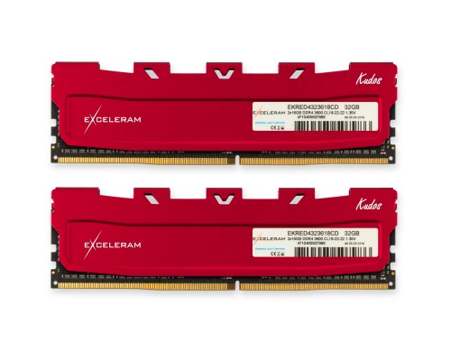 Модуль пам'яті для комп'ютера DDR4 32GB (2x16GB) 3600 MHz Red Kudos eXceleram (EKRED4323618CD)