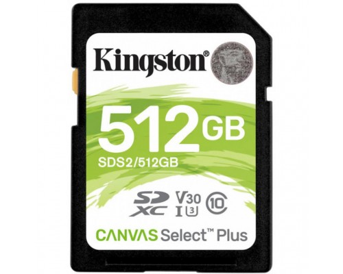 Карта пам'яті Kingston 512GB SDXC class 10 UHS-I U3 Canvas Select Plus (SDS2/512GB)