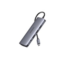 Концентратор Ugreen USB3.0 Type-C to USB 3.0x3/HDMI/VGA/TRS/RJ45/SDTF/PD CM179 space gray (80133)