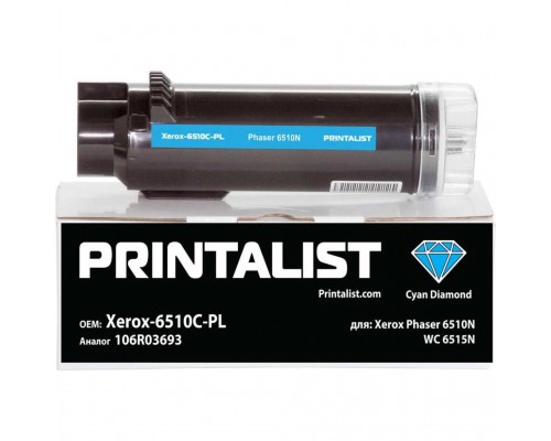 Тонер-картридж Printalist Xerox Ph6510N, WC 6515N, 106R03693 Cyan (Xerox-6510C-PL)