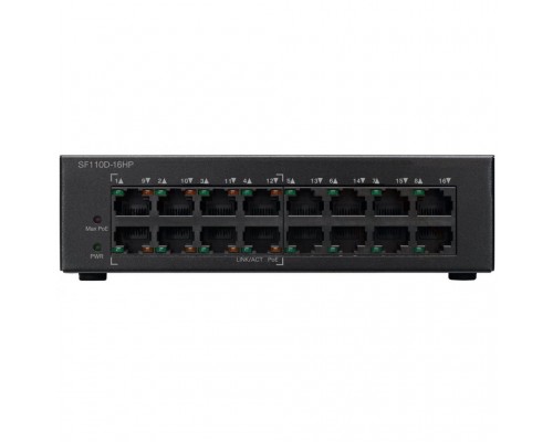 Комутатор мережевий Cisco SF110D-16HP-EU