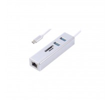 Переходник Maxxter USB to Gigabit Ethernet, 2 Ports USB 3.0 + microSD/TF card r (NECH-2P-SD-01)