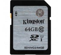 Карта памяти Kingston 64GB SDXC Class10 UHS-I (SD10VG2/64GB)