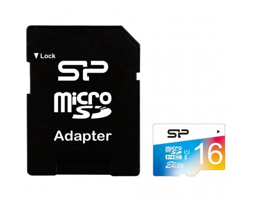 Карта пам'яті Silicon Power 16GB microSD class10 UHS-I Elite COLOR (SP016GBSTHBU1V20SP)