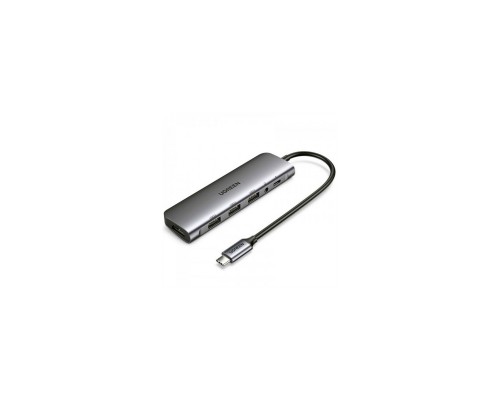 Концентратор Ugreen USB3.0 Type-C to USB 3.0x3/HDMI/jack 3.5mm/PD CM136 (80132)