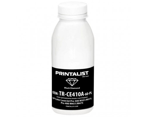 Тонер HP CLJ Pro 300 M351/M375, Pro 400 M451/M475, 60г Black Printalist (TR-CE410A-60-PL)