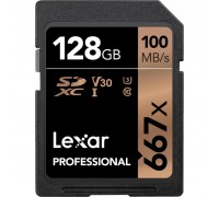 Карта памяти Lexar 128GB SDXC class 10 UHS-I U3 V30 667x Professional (LSD128B667)