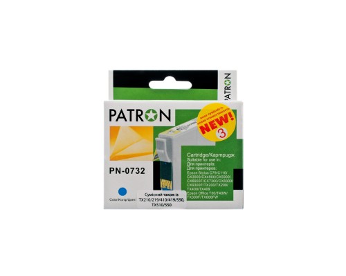 Картридж Patron Epson T0732/T1032/T1052 13 мл, Cyan (PN-0732)