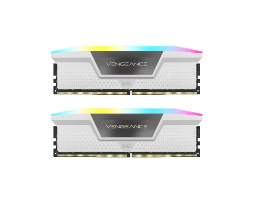 Модуль пам'яті для комп'ютера DDR5 64GB (2x32GB) 6000 MHz XMP 3.0 Vengeance RGB White Corsair (CMH64GX5M2B6000C40W)