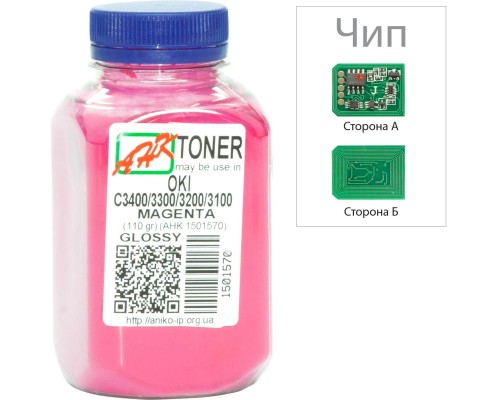 Тонер OKI C3400/3300, 110г Magenta+chip AHK (1502691)