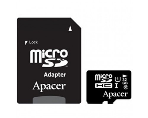 Карта памяти Apacer 32GB microSDHC UHS-I Class10 w/ 1 Adapter RP (AP32GMCSH10U1-R)