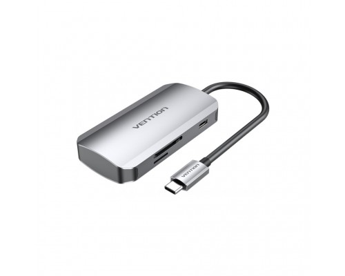 Концентратор Vention USB3.1 Type-C -> USB 3.0x3/SD/TF/PD 100W Hub 6-in-1 (TNHHB)