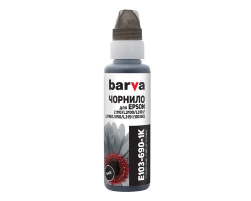 Чорнило Barva EPSON L1110/L3100 (103) BLACK 100 мл OneKey (E103-690-1K)