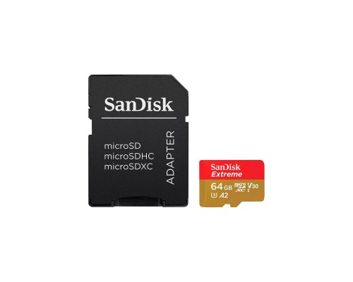 Карта пам'яті SanDisk 64GB microSD class 10 UHS-I Extreme For Action Cams and Dro (SDSQXAH-064G-GN6AA)