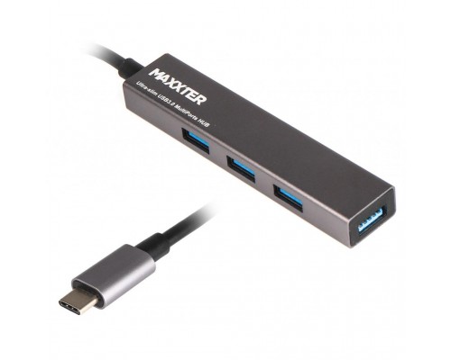 Концентратор Maxxter USB 3.0 Type-C 4 ports grey (HU3С-4P-02)