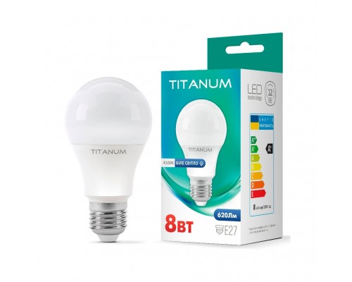 Лампочка TITANUM A60 8W E27 4100K (TLA6008274)