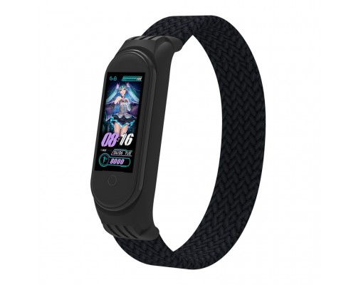 Ремінець до фітнес браслета Armorstandart Braided Solo Loop для Xiaomi Mi Band 4/5/6 Black size S (ARM59177)