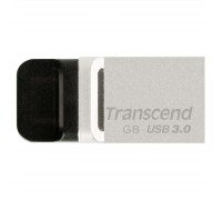 USB флеш накопичувач Transcend 64GB JetFlash OTG 880 Metal Silver USB 3.0 (TS64GJF880S)