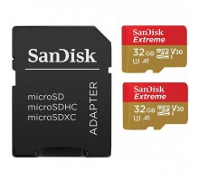 Карта пам'яті SanDisk 32GB microSD class 10 UHS-I U3 V30 A1 Extreme (SDSQXAF-032G-GN6AT)