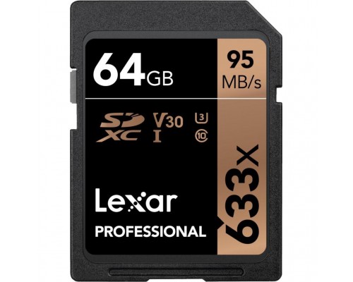 Карта пам'яті Lexar 64GB SDXC class 10 UHS-I U3 V30 633x Professional (LSD64GCB633)