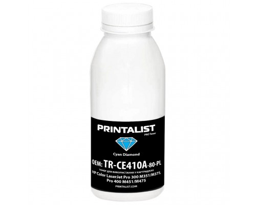 Тонер HP CLJ Pro 300 M351/M375, Pro 400 M451/M475, 80г Cyan Printalist (TR-CE410A-80-PL)