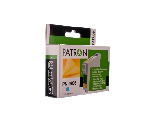 Картридж PATRON EPSON R265/285/360,RX560/585/685,P50,PX650 LIGHT CYAN (T0805 (PN-0805)