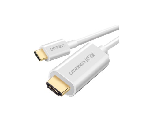 Кабель мультимедійний USB-C to HDMI 1.5m ABS Case MM121 white Ugreen (30841)
