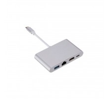 Концентратор Dynamode USB3.1 Type-C to 1хHDMI, 1хRJ-45, 1хUSB 3.0, 1хUSB Type-C Fe (Multiport USB 3.1 Type-C to HDMI-RJ45)