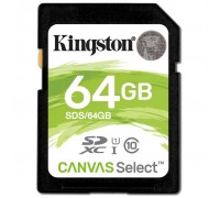 Карта пам'яті Kingston 64GB SDXC class 10 UHS-I U1 Canvas Select (SDS/64GB)