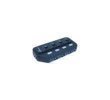 Концентратор Mediarange USB 3.0 hub 1:4, БП 5 V, black (MRCS505)