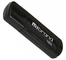 USB флеш накопичувач Mibrand 16GB Grizzly Black USB 2.0 (MI2.0/GR16P3B)