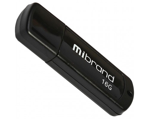 USB флеш накопичувач Mibrand 16GB Grizzly Black USB 2.0 (MI2.0/GR16P3B)