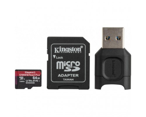 Карта пам'яті Kingston 64GB microSDXC class 10 Canvas React+ (MLPMR2/64GB)
