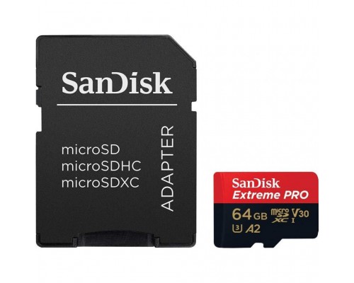 Карта пам'яті SanDisk 64GB microSDXC class 10 UHS-I U3 Extreme Pro V30 (SDSQXCY-064G-GN6MA)