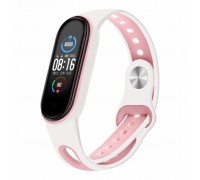 Ремінець до фітнес браслета BeCover Sport Style для Xiaomi Mi Smart Band 5 White-Pink (705174)