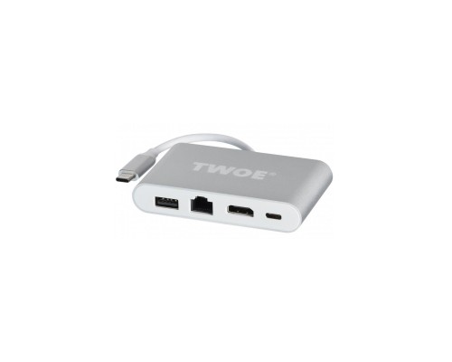 Перехідник 2E Type-C to USB3.0 + Gigabit + HDMI + USB Type C 0.15m (2EW-2532)
