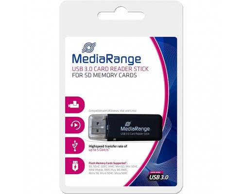 Зчитувач флеш-карт MediaRange USB 3.0 black (MRCS507)