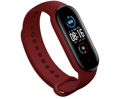 Ремінець до фітнес браслета BeCover Silicone для Xiaomi Mi Smart Band 5 Burgundy Red (705063)